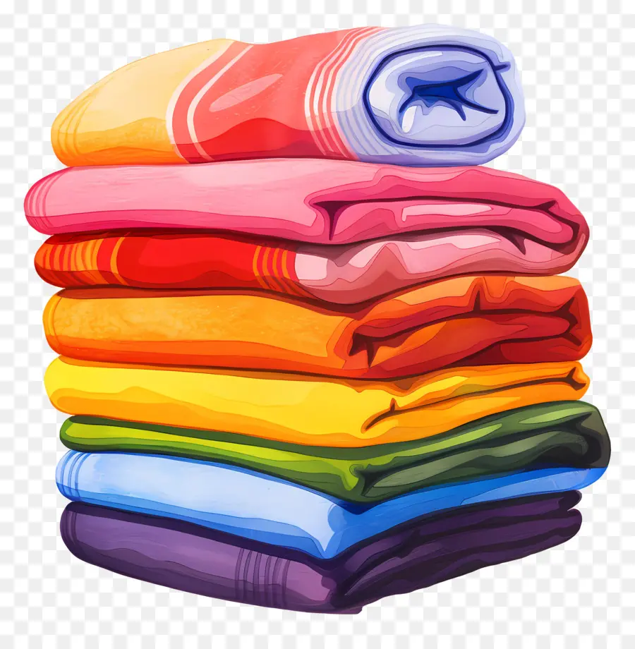 asciugamani da asciugamani da asciugamani da asciugamano asciugamano asciugamani gialli - Asciugamani colorati impilati senza oggetti di sfondo