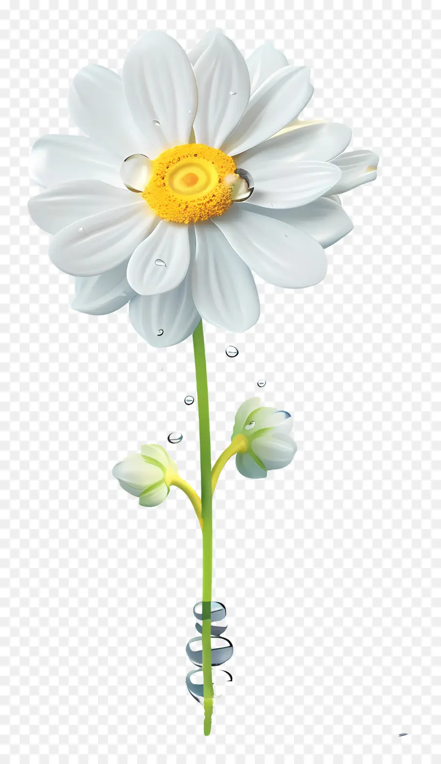 weiße Blume - Weiße Blume mit Wassertropfen am Stiel