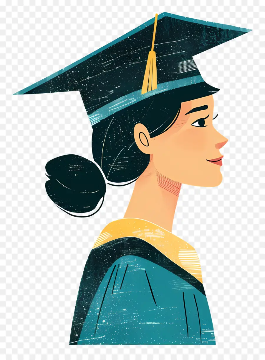 Graduierten Kappe - Junge Frau im Abschlusskleid und Kappe
