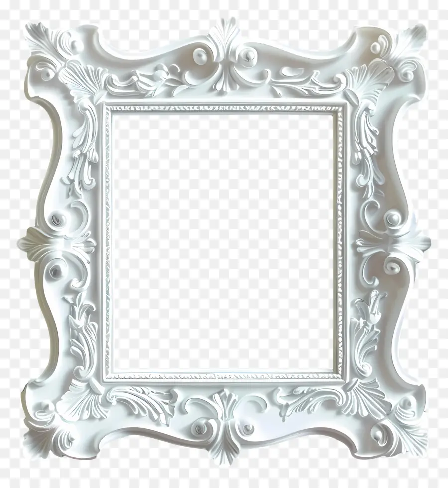 weißer Rahmen - Verzierter weißer Rahmen mit Reflexionen, Muster