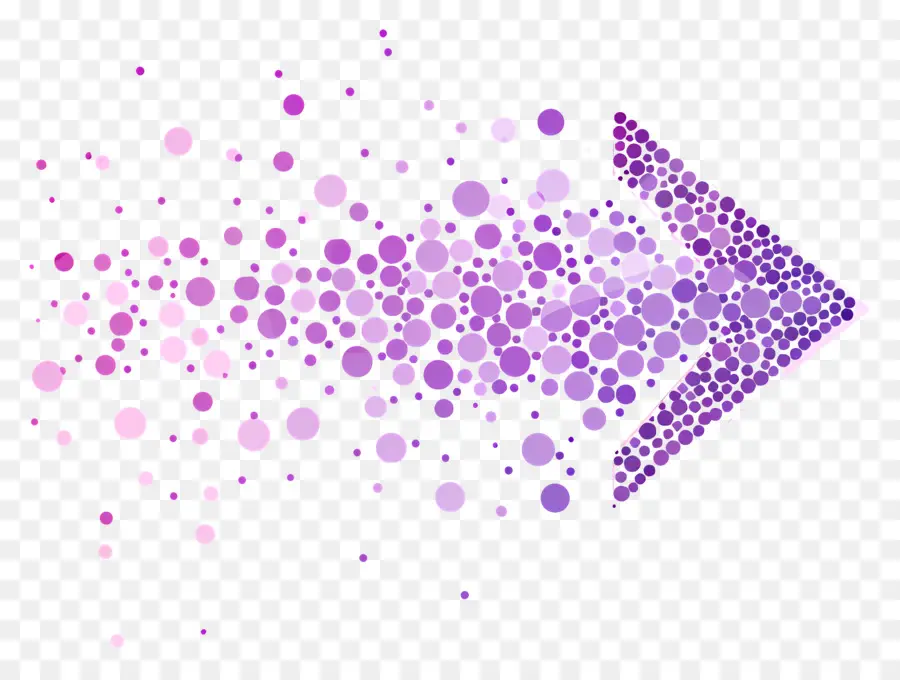 gepunktete Pfeil - Stilisierter Pfeil mit lila und rosa Punkten