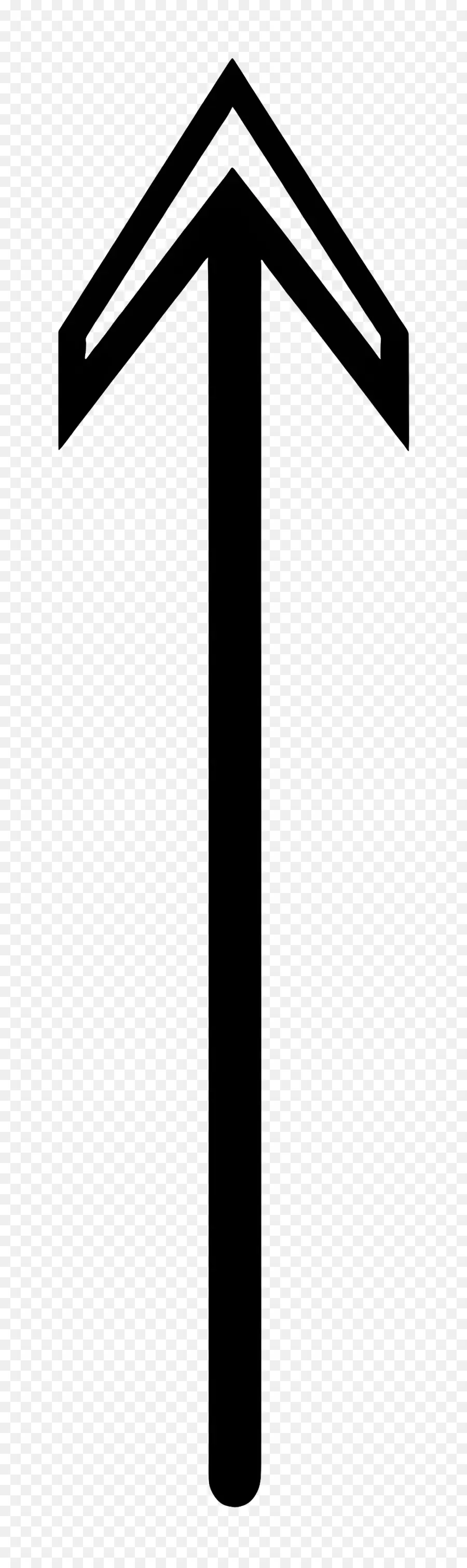 Freccia In Su - Black 'X' Cross su sfondo bianco