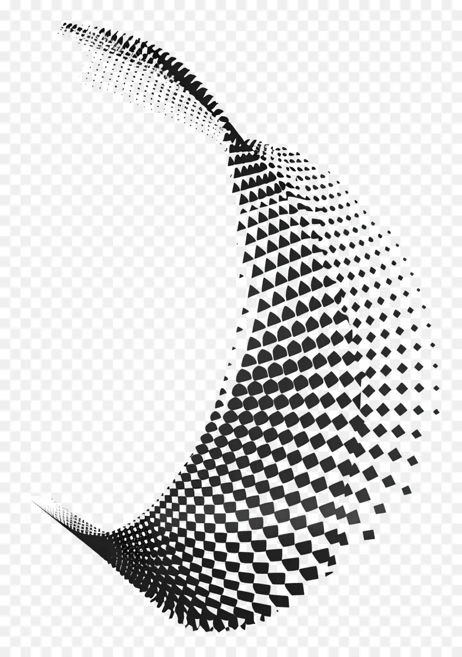 geometrische Formen - 3D -schwarze Welle mit weißem Punktmuster