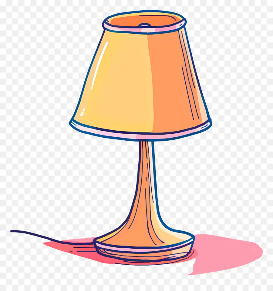 lamp table lamp orange shade metal base pink spot