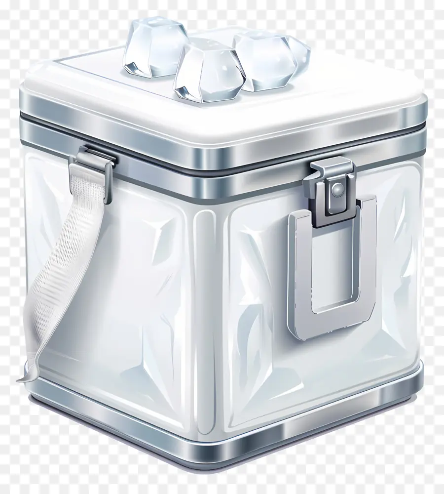 Kühler tragbarer Eisbox -Eis Brustkühler Plastikbehälter - Weiße Plastikeisstruhe mit Deckel offen