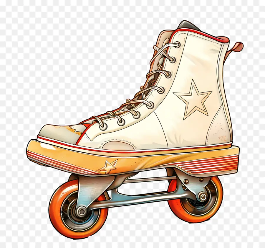 Avvio a rullo Vintage Skate Skate Design retrò in stile Classic White Roller Skate - Pattinaggio a rulli bianchi vintage con design elegante