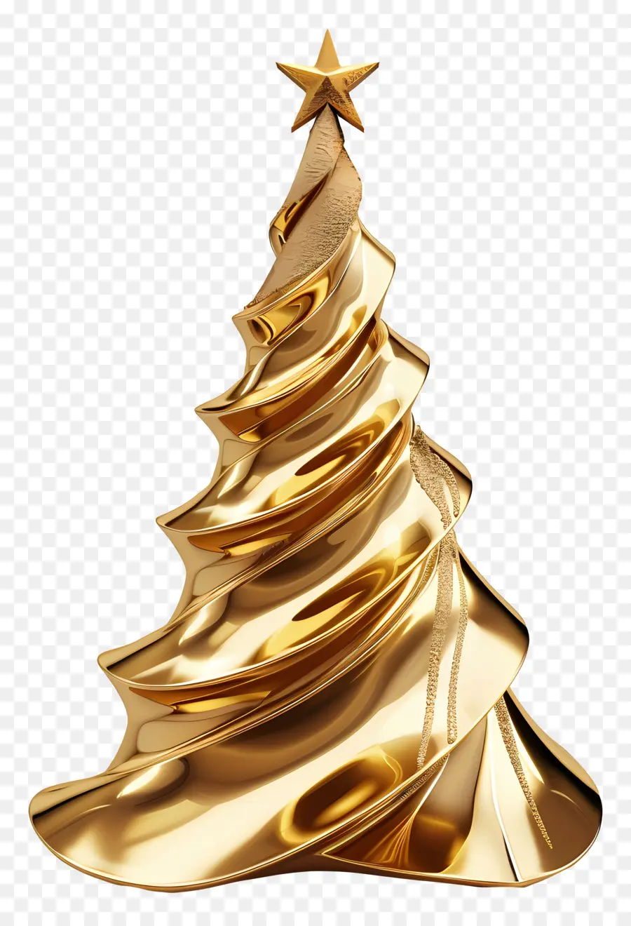 Weihnachtsbaum - Glänzender goldener Weihnachtsbaum mit Stern