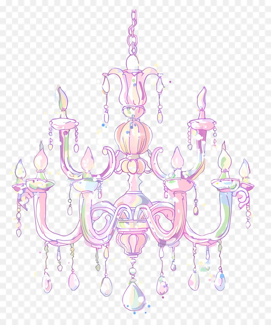 lampadario lampadario rosa cristallo cristalli blu cristalli blu illustrazioni lampadario - Lampadario rosa con illustrazione di accenti di cristallo blu