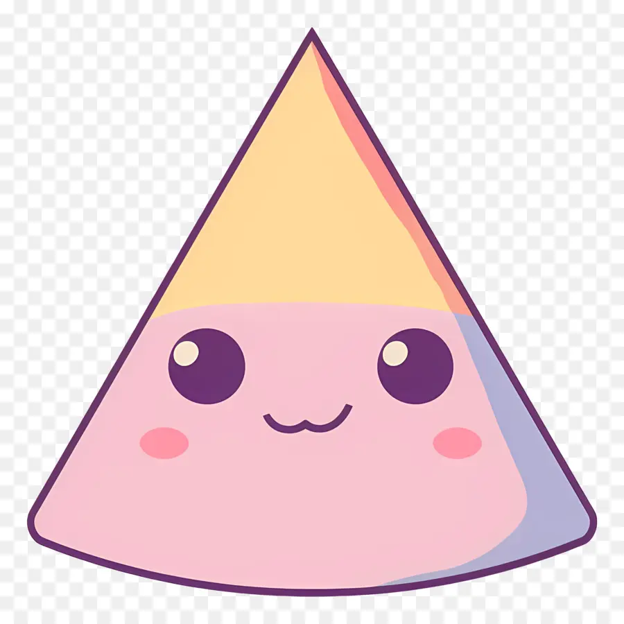 triangle cartoon character oval face round eyes cone-shaped head