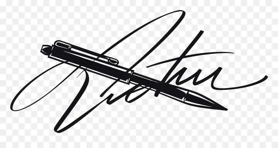 Signatura a penna scrittura di articoli di cancelleria - Penna nera con 