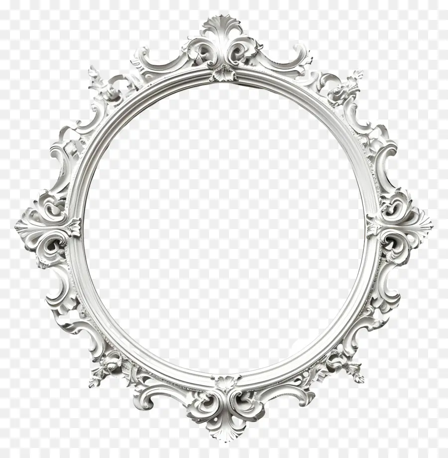 cornice bianca - Frame ovale ornato con semplice iscrizione