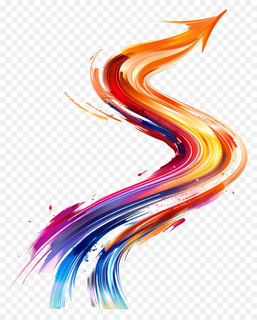 Freccia In Su - Forma di freccia colorata con viberi turbini della vernice