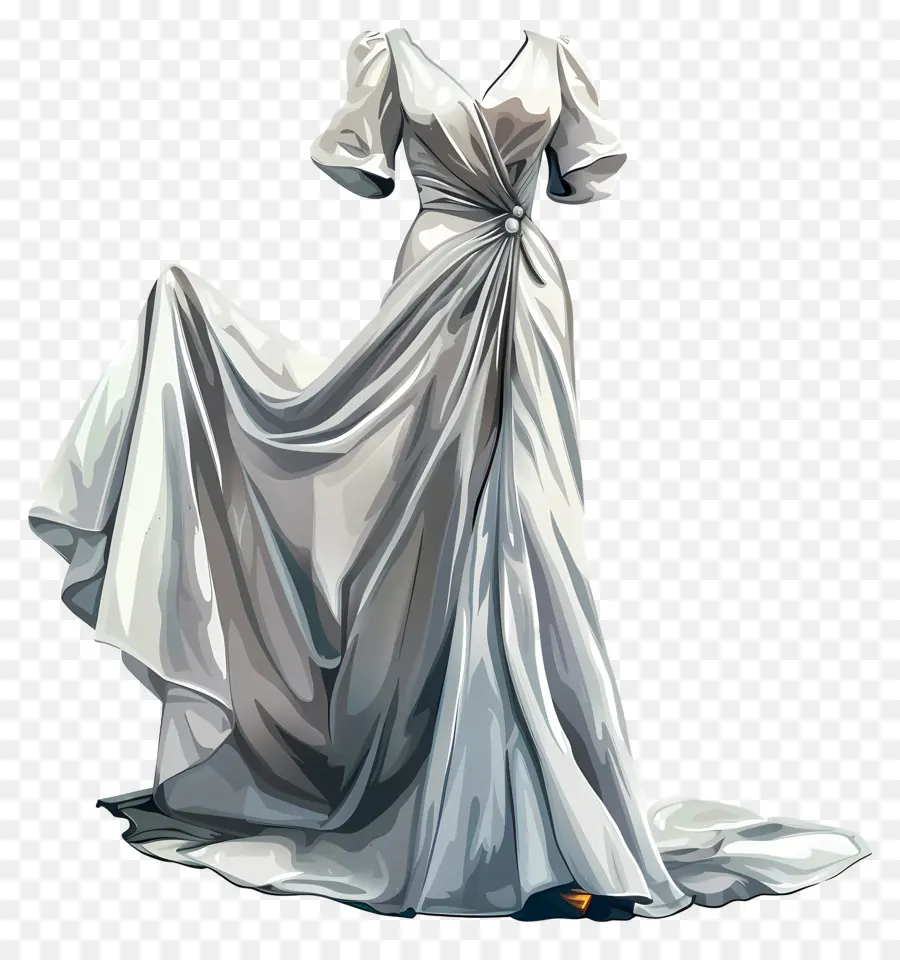 Váy váy dạ hội buổi tối V Deep Verline Dòng tay áo dài - Áo choàng kem thanh lịch với hạt, sequin, ren