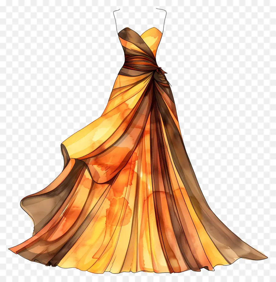 Váy váy thanh lịch trang phục váy cổ áo thấp - Trang phục thanh lịch, trôi chảy trong màu sắc nổi bật. 
Vải sang trọng