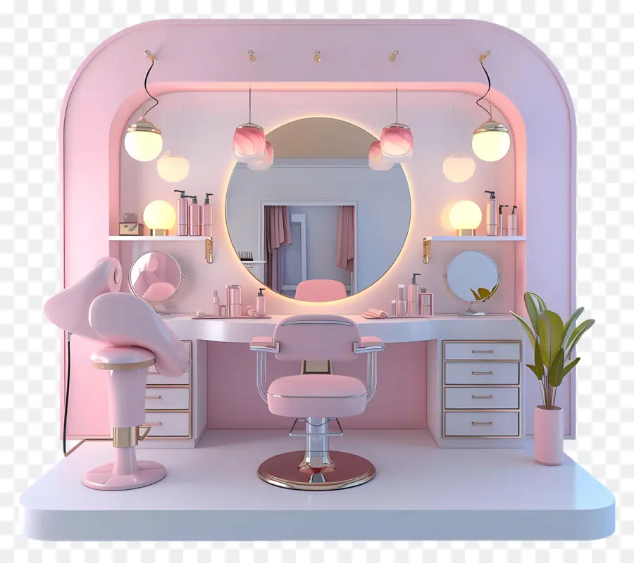 hair salon pink salon pink furniture pink lighting checkerboard pattern