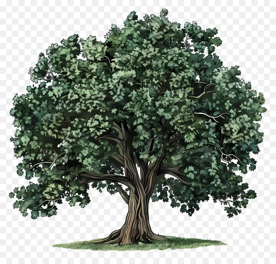 albero di quercia - Quercia sana e lussureggiante con foglie verdi