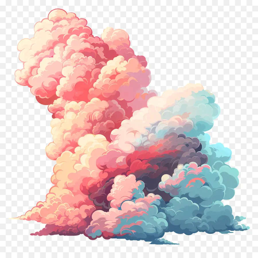 Wolkenwolkenbildung Wetterzustand rosa und blau Wolken stürmisches Wetter - Farbenfrohe Wolkenbildung durch stürmisches Wetter