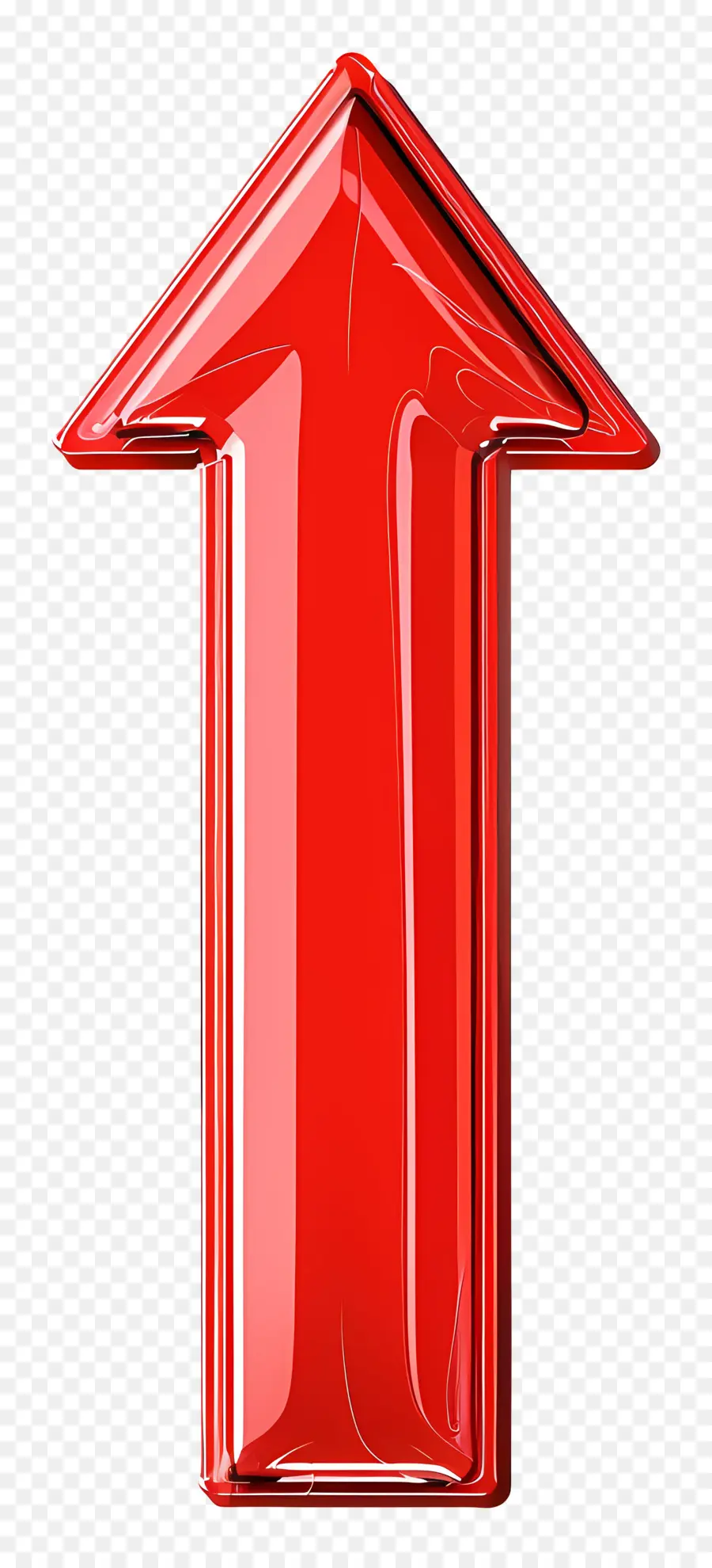 freccia rossa - Freccia rossa su sfondo nero, materiale plastico trasparente