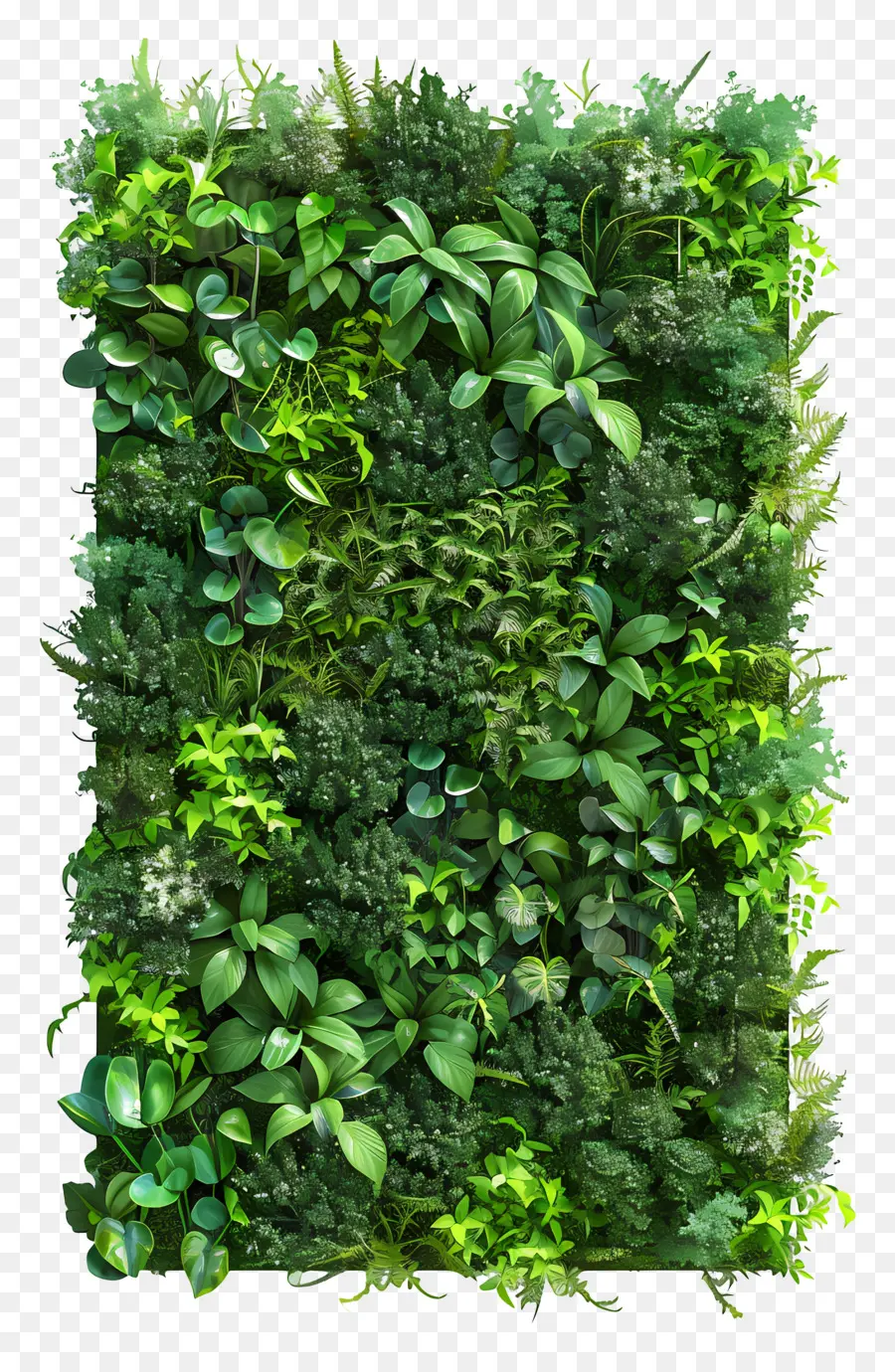 Grüne Wand - Üppige grüne Pflanzenwand mit Abwechslung